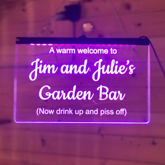 Personalised LED Bar Sign | Colour Changing 