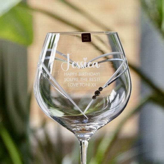 Heart Gin Glass - Diamante