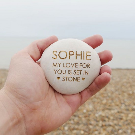 Love Set in Stone Pebble