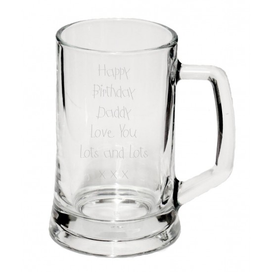 1/2 Pint Glass Tankard in your own handwriting