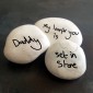 3 Personalised Cream/White Pebbles Engraved In Your Own Handwriting