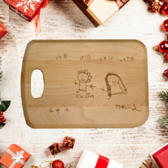Large Personalised Wooden Chopping Board Engraved In Your Own Handwriting