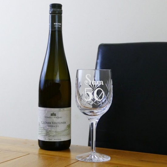 Engraved Crystal Wine Goblet