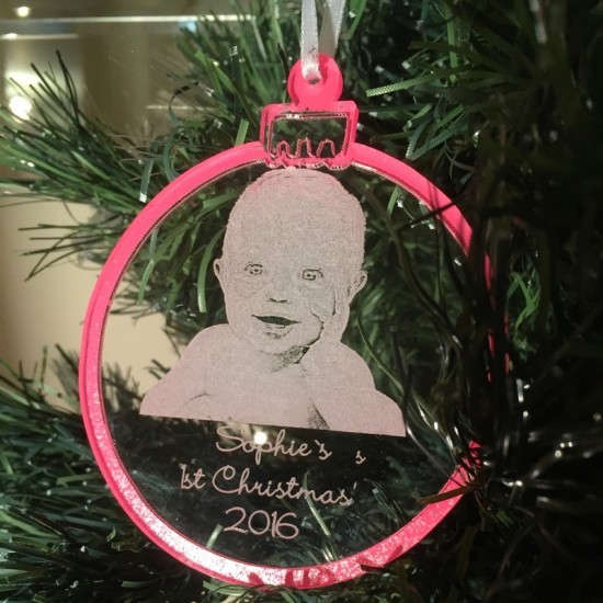 Photo Engraved My First Christmas Bauble