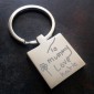 Square Personalised Keyring Engraved In Your Own Handwriting