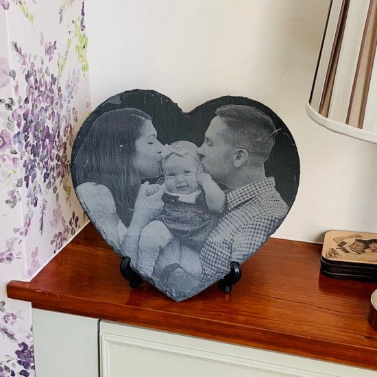 Photo Engraved Slate Heart | Photo Slates