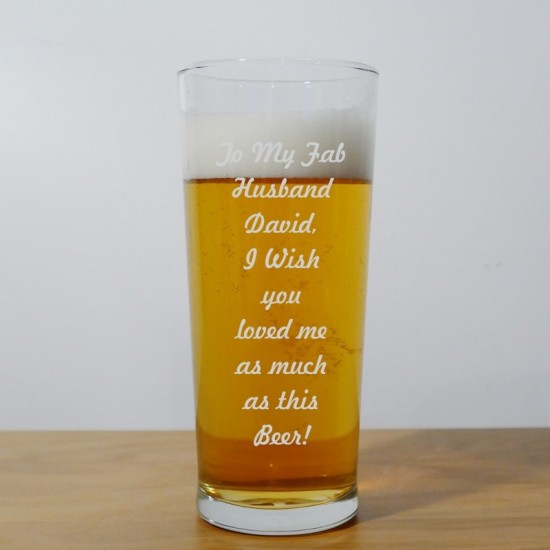 Engraved Beer Glass