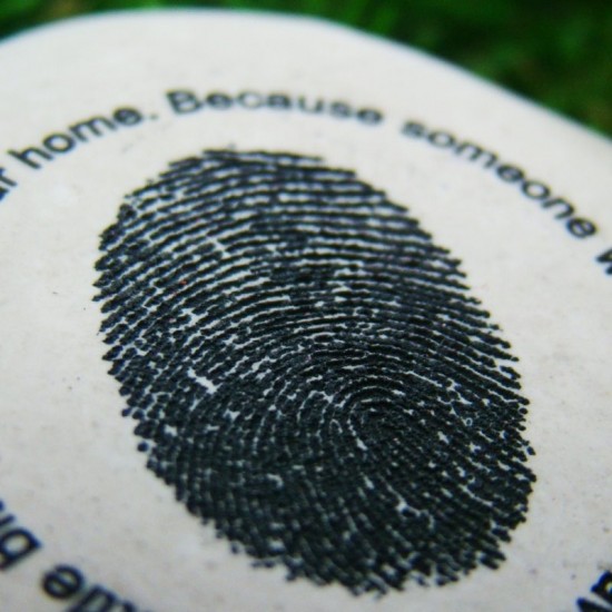 Engraved Finger Print Pebble