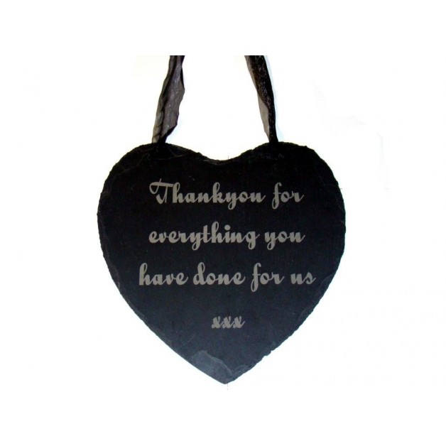 Engraved Hanging Slate Heart