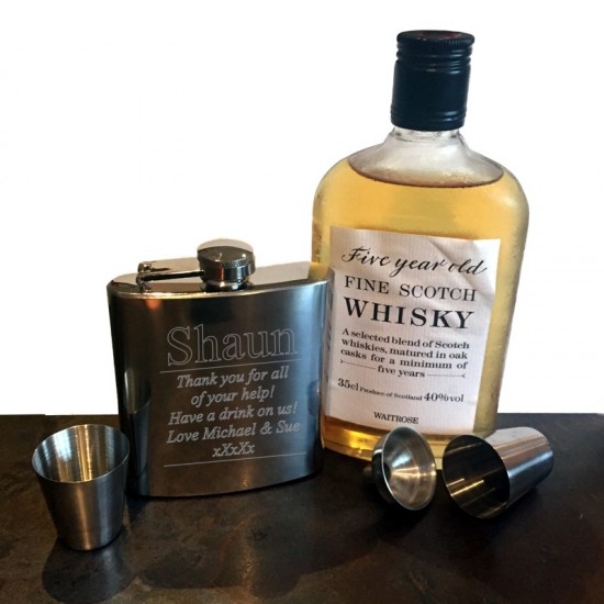 Engraved Hip Flask With Personalised Message