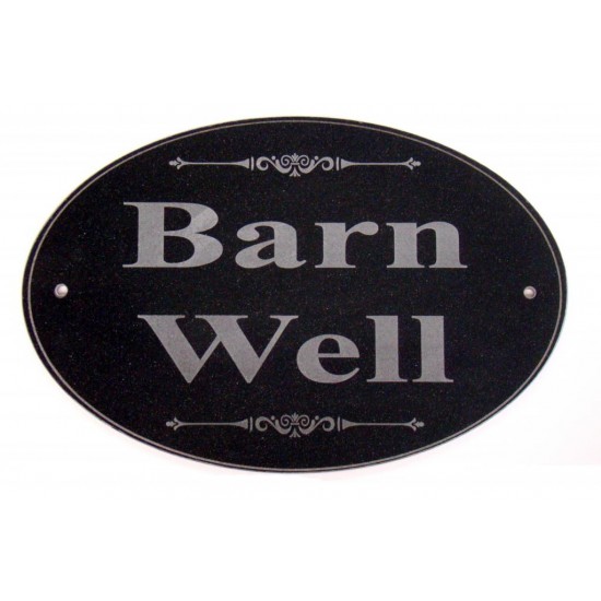 Engraved Oval Marblite House Sign