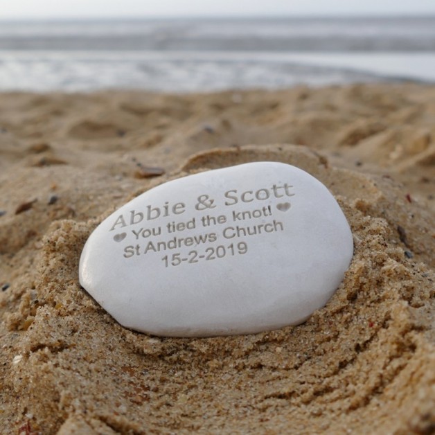 Wedding Day Pebble - Deep Engraved