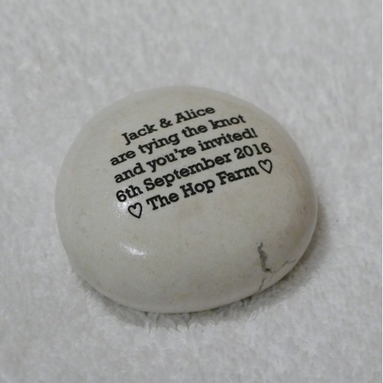 Engraved Save the date Pebbles