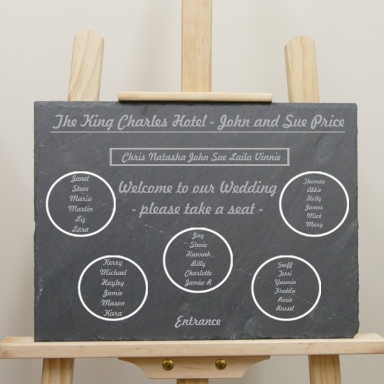 Engraved Slate Wedding Table Plan