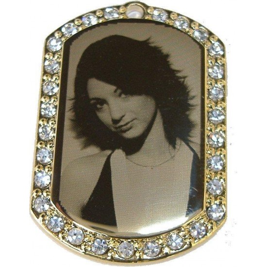 Gold Plated Photo Engraved Necklace