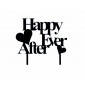 Happy Ever After Black Acrylic Cake Topper
