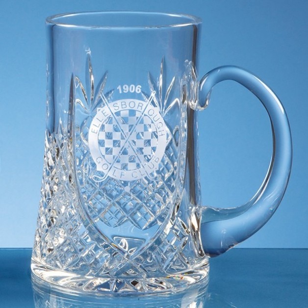 Lead Crystal Panel Glass Tankard