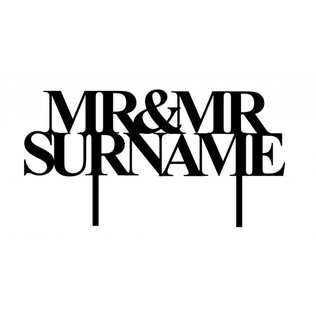 Personalised  Acrylic Mr & Mr Cake Topper