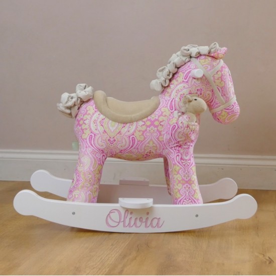 Personalised Children's Pink Rocking Horse