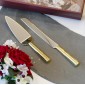 Personalised Gold Cake Knife Server | Gold Cake Knife Set