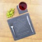 Personalised Square Slate Table Mats With Funny Message (Set of Two)