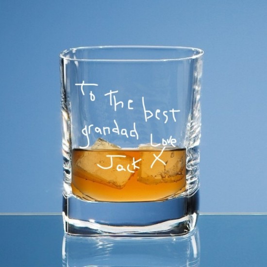 Personalised Whiskey Glass Engraved In Your Own Handwriting