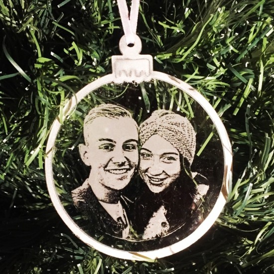 Photo Engraved Bauble