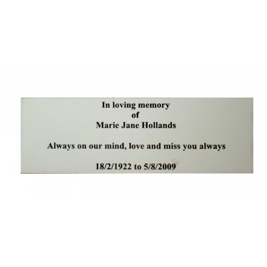 Silver Plastic Memorial Plaque