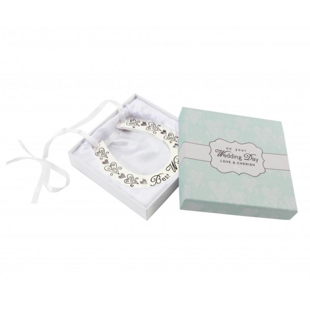 Silver Plated 'Best Wishes' Horse Shoe