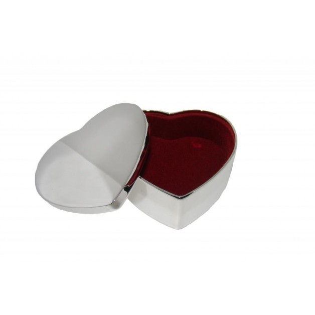 Silver Plated Heart Trinket Box
