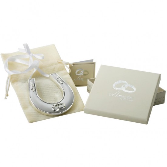 Silver Plated Horse Shoe With Ribbon