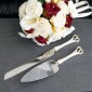 Silverplated Diamante Heart Cake Knife and Server