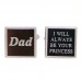 Silverplated Engraved Square Cufflinks